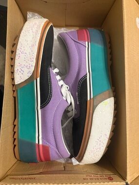 Vans Era Stacked Confetti / Glitter Purple Teal Pink Platform Sneakers